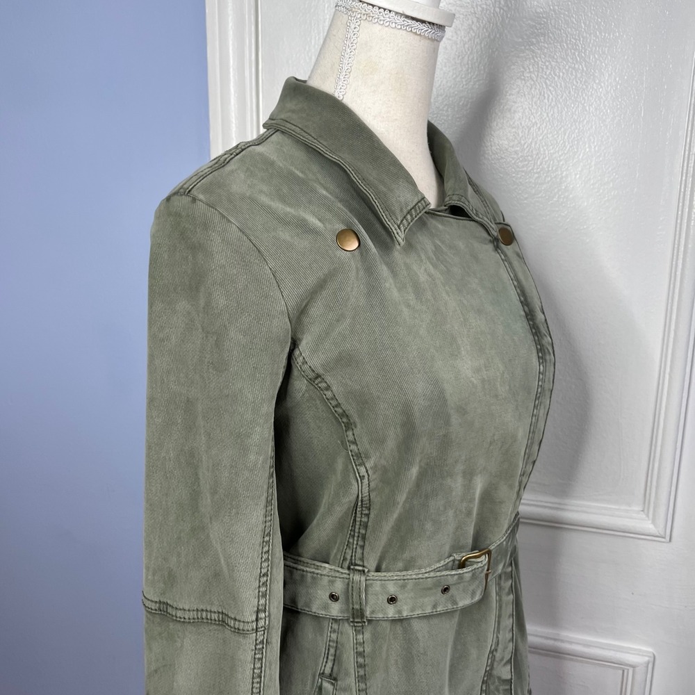 Anthropologie Belted Utility Military Jacket Army Green Faded Women's Size Small - Picture 5 of 12